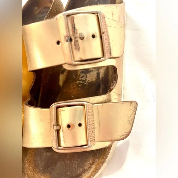 Birkenstock Rose Gold Double Strap Sandals - Picture 7 of 11